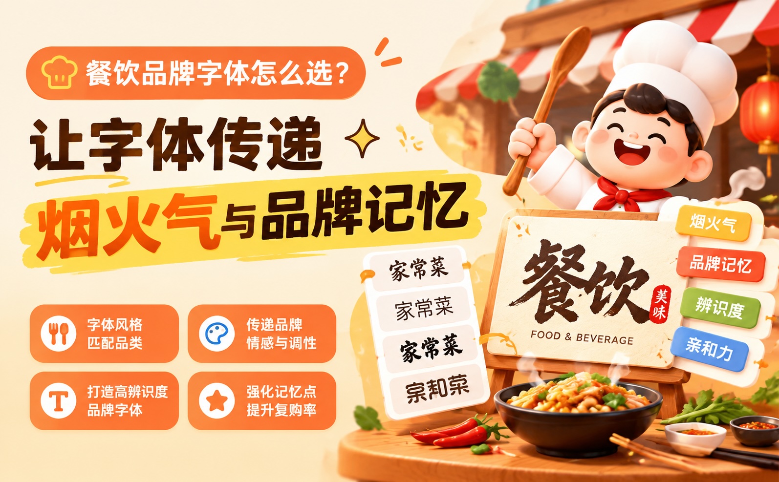 餐饮品牌字体怎么选?让字体传递烟火气与品牌记忆