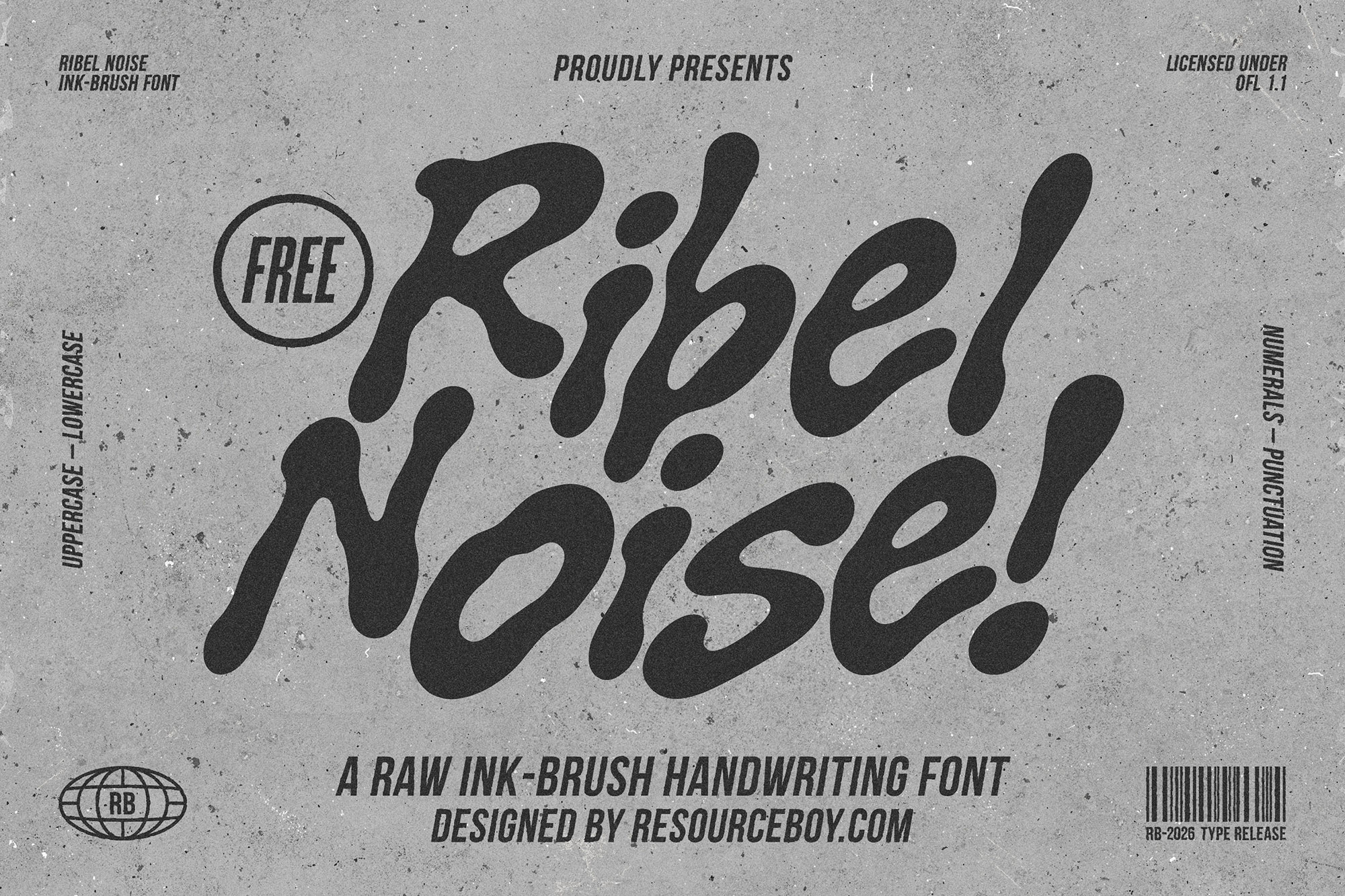 Ribel Noise:粗粝手写笔触与街头风格的免费商用字体